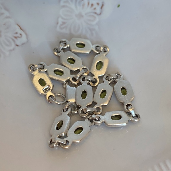 Peridot Links Bracelet 925SS - Picture 12 of 12